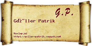 Göller Patrik névjegykártya
